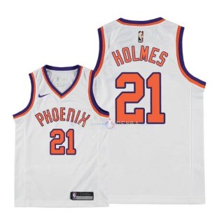 Maillot Enfants Phoenix Suns NO.21 Richaun Holmes Retro Blanc 2018