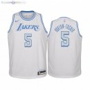 Maillot Enfant Los Angeles Lakers NO.5 Talen Horton Tucker Blanc Ville 2020-21