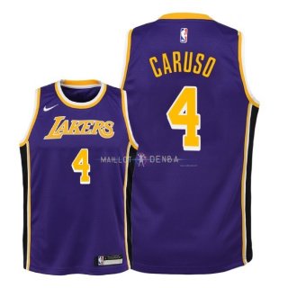 Maillot Enfants Los Angeles Lakers NO.4 Alex Caruso Pourpre Statement 2018-19