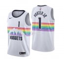 Maillot Denver Nuggets Nike NO.1 Michael Porter Jr Nike Blanc Ville 2018/2019