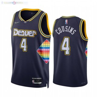 Maillot Denver Nuggets NO.4 DeMarcus Cousins 75th Season Bleu Ville 2022